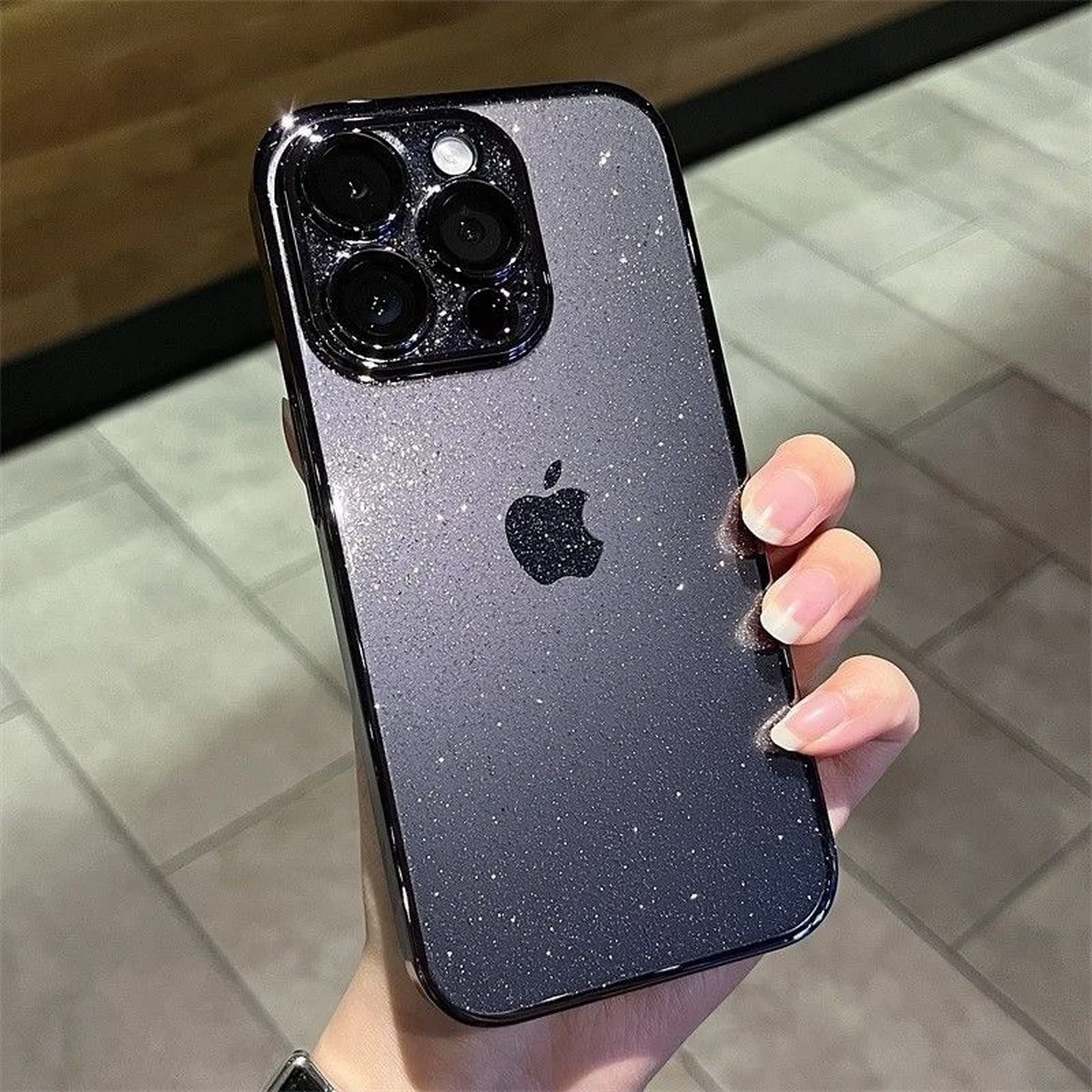 Пластиковий чохол "Bling Transparent" для iPhone 12 Pro Max Чорний