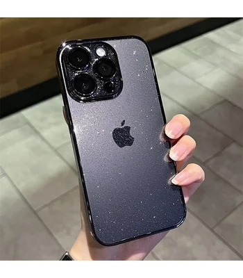 Пластиковый чехол "Bling Transparent" для iPhone 14 Pro Черный