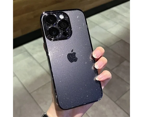 Пластиковий чохол "Bling Transparent" для iPhone 12 Pro Max Чорний