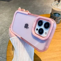 Силиконовый чехол "Invisible Folding" с подставкой для iPhone 15 Pro Max Розовый