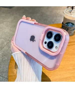 Силиконовый чехол "Invisible Folding" с подставкой для iPhone 15 Pro Max Розовый