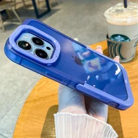 Силиконовый чехол "Invisible Folding" с подставкой для iPhone 15 Pro Max Синий