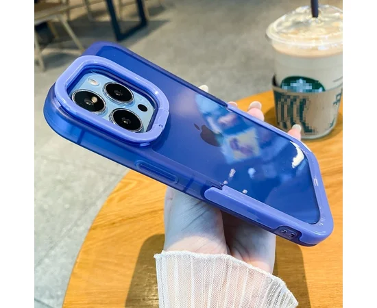 Силіконовий чохол "Invisible Folding" з підставкою для iPhone 15 Pro Max Синій