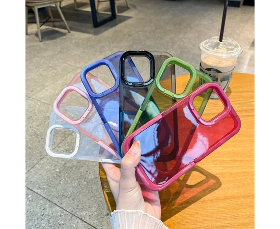 Силіконовий чохол "Invisible Folding" з підставкою для iPhone 15 Pro Max Білий