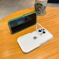 Силиконовый чехол "Invisible Folding" с подставкой для iPhone 15 Pro Max Белый