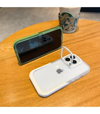 Силіконовий чохол "Invisible Folding" з підставкою для iPhone 15 Pro Max Білий