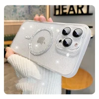 Силиконовый чехол "Bling Shinny" with MagSafe для Apple iPhone 14 Pro Белый