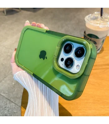 Силіконовий чохол "Invisible Folding" з підставкою для iPhone 15 Pro Зелений