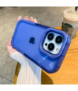 Силіконовий чохол "Invisible Folding" з підставкою для iPhone 14 Pro Max Синій