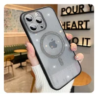 Силиконовый чехол "Bling Shinny" with MagSafe для Apple iPhone 14 Pro Серый