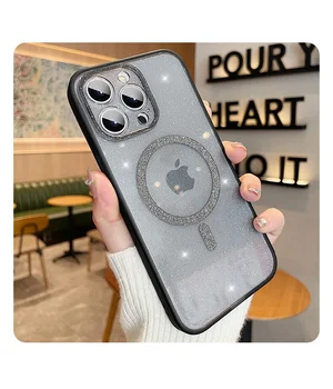 Силіконовий чохол "Bling Shinny" with MagSafe для Apple iPhone 12 Pro Max Сірий