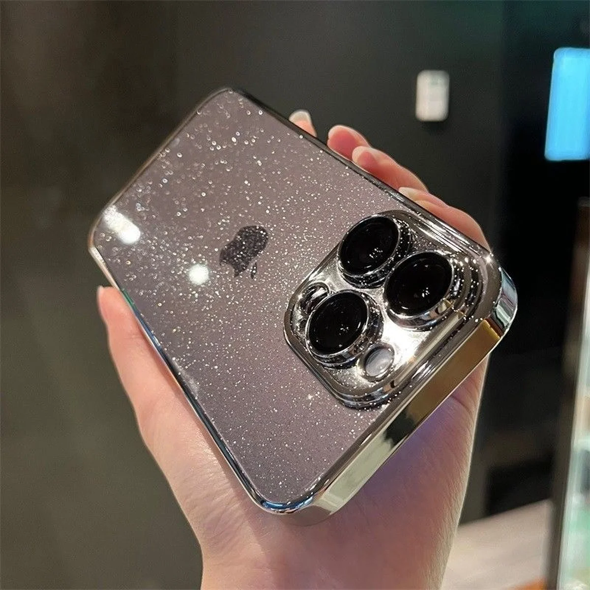 Пластиковый чехол "Bling Transparent" для iPhone 12 Pro Max Серебряный