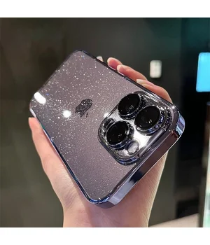 Пластиковый чехол "Bling Transparent" для iPhone 12 Pro Max Синий