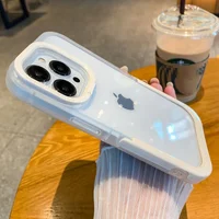 Силиконовый чехол "Invisible Folding" с подставкой для iPhone 15 Pro Max Белый