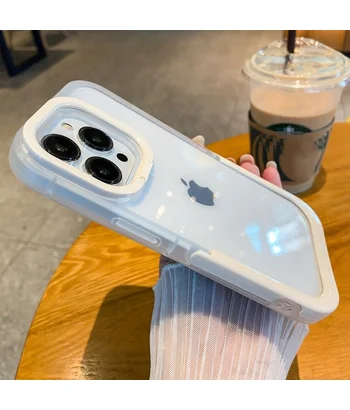 Силіконовий чохол "Invisible Folding" з підставкою для iPhone 15 Pro Max Білий