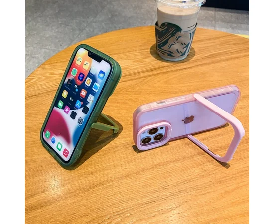 Силіконовий чохол "Invisible Folding" з підставкою для iPhone 15 Pro Max Синій