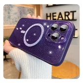 Силиконовый чехол "Bling Shinny" with MagSafe для Apple iPhone 13 Pro Max Фиолетовый