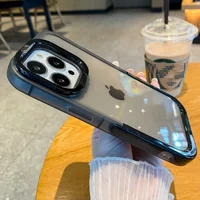 Силиконовый чехол "Invisible Folding" с подставкой для iPhone 15 Pro Черный