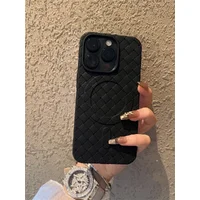 Силиконовый чехол "Luxury Weave" with MagSafe для Apple iPhone 14 Pro Черный