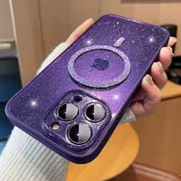 Силиконовый чехол "Bling Shinny" with MagSafe для Apple iPhone 12 Pro Max Фиолетовый