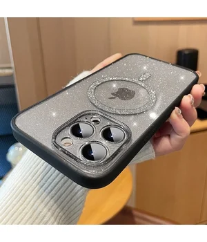 Силиконовый чехол "Bling Shinny" with MagSafe для Apple iPhone 13 Pro Max Серый