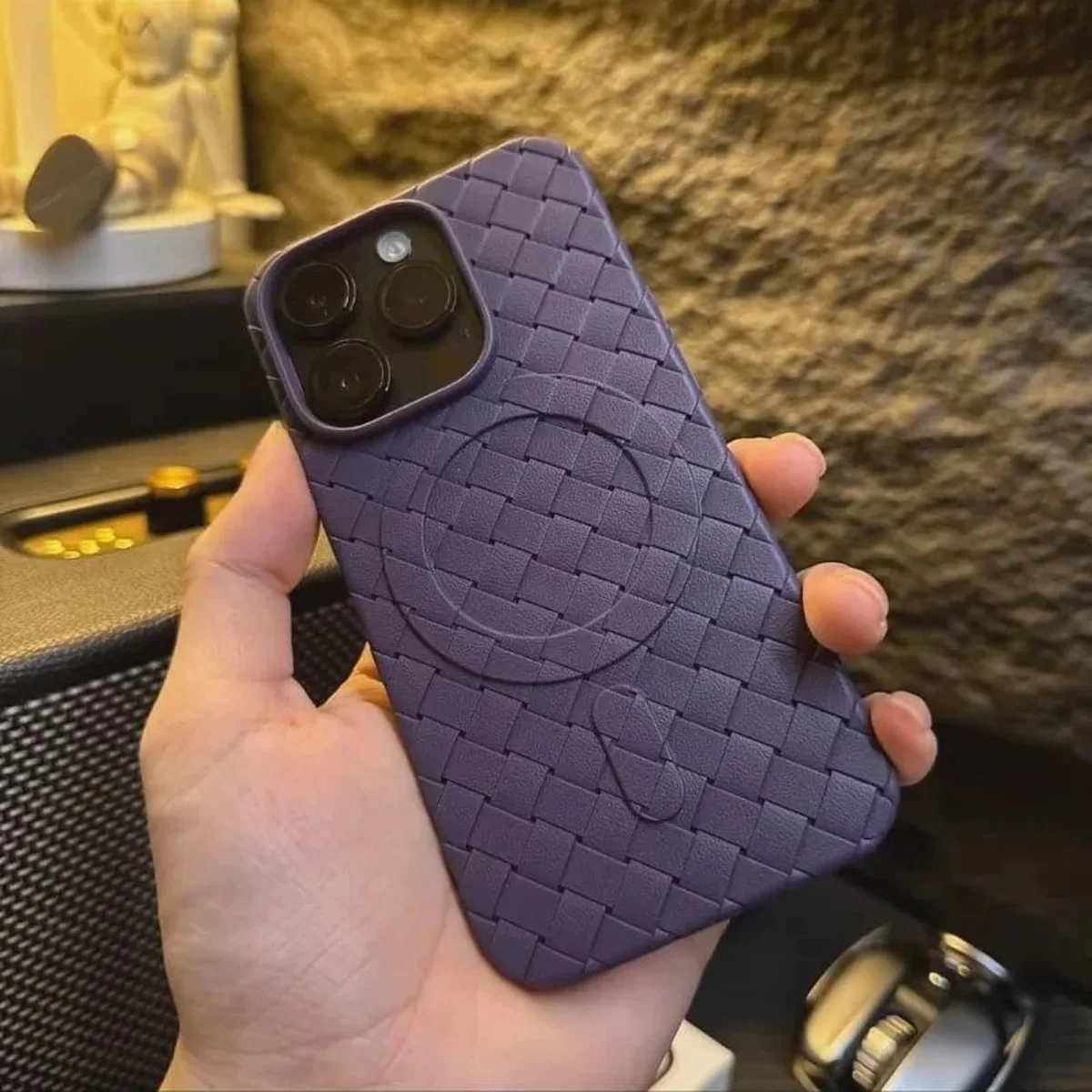 Силіконовий чохол "Luxury Weave" with MagSafe для Apple iPhone 13 Pro Max Фіолетовий