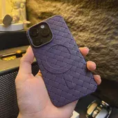 Силиконовый чехол "Luxury Weave" with MagSafe для Apple iPhone 13 Pro Max Фиолетовый