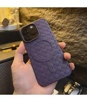 Силіконовий чохол "Luxury Weave" with MagSafe для Apple iPhone 14 Pro Max Фіолетовий