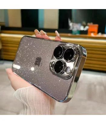 Пластиковий чохол "Bling Transparent" для iPhone 14 Pro Max Срібний