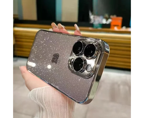 Пластиковий чохол "Bling Transparent" для iPhone 13 Pro Max Срібний