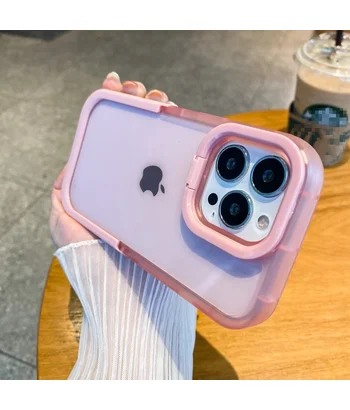 Силіконовий чохол "Invisible Folding" з підставкою для iPhone 13 Pro Max Рожевий