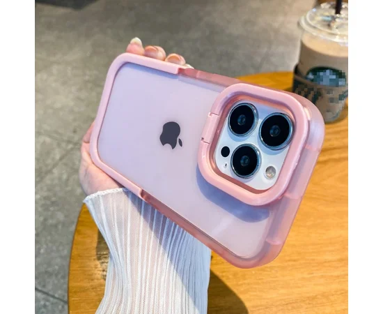 Силіконовий чохол "Invisible Folding" з підставкою для iPhone 13 Pro Рожевий