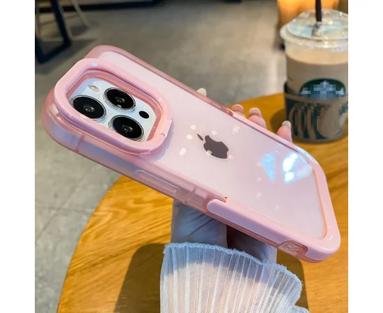 Силіконовий чохол "Invisible Folding" з підставкою для iPhone 13 Pro Рожевий