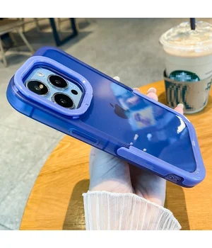 Силиконовый чехол "Invisible Folding" с подставкой для iPhone 15 Pro Max Синий