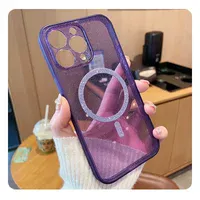 Силиконовый чехол "Bling Shinny" with MagSafe для Apple iPhone 12 Pro Max Фиолетовый