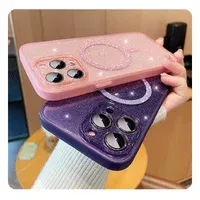 Силиконовый чехол "Bling Shinny" with MagSafe для Apple iPhone 14 Pro Фиолетовый