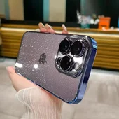 Пластиковый чехол "Bling Transparent" для iPhone 14 Pro Синий