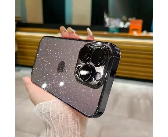 Пластиковый чехол "Bling Transparent" для iPhone 13 Pro Max Черный