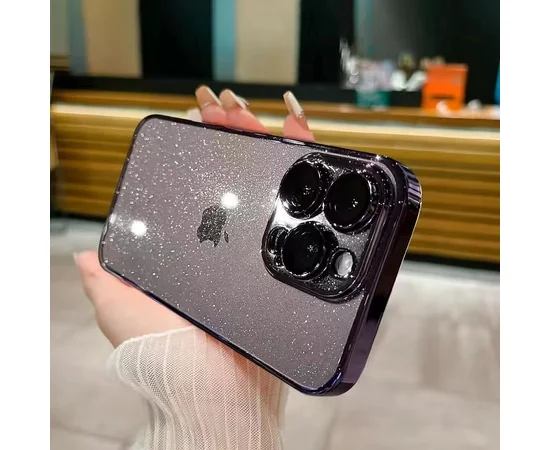 Пластиковый чехол "Bling Transparent" для iPhone 14 Pro Фиолетовый