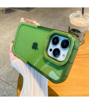 Силиконовый чехол "Invisible Folding" с подставкой для iPhone 14 Pro Зеленый