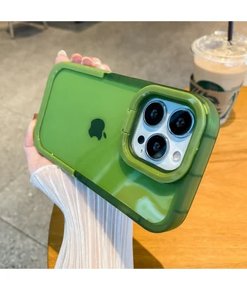 Силіконовий чохол "Invisible Folding" з підставкою для iPhone 15 Pro Зелений