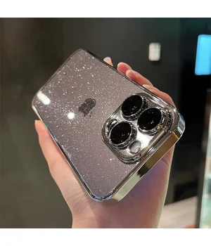 Пластиковый чехол "Bling Transparent" для iPhone 12 Pro Max Серебряный