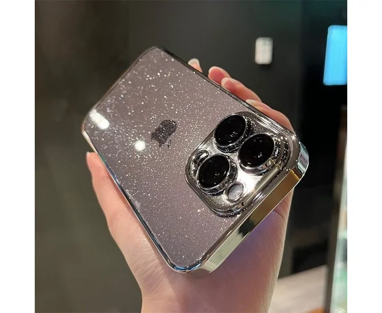 Пластиковий чохол "Bling Transparent" для iPhone 13 Pro Max Срібний