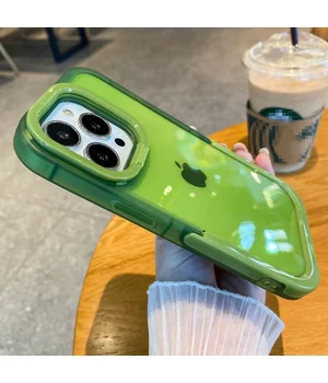 Силиконовый чехол "Invisible Folding" с подставкой для iPhone 14 Pro Зеленый