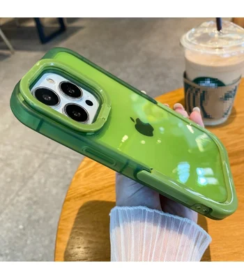 Силіконовий чохол "Invisible Folding" з підставкою для iPhone 15 Pro Зелений