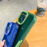 Силиконовый чехол "Invisible Folding" с подставкой для iPhone 15 Pro Max Синий