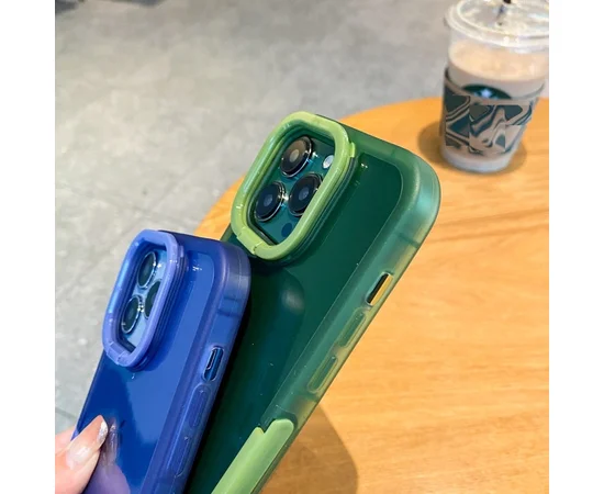 Силиконовый чехол "Invisible Folding" с подставкой для iPhone 14 Pro Зеленый