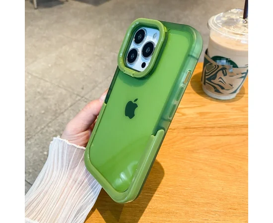 Силиконовый чехол "Invisible Folding" с подставкой для iPhone 14 Pro Зеленый