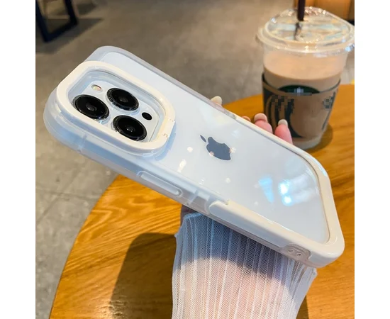 Силиконовый чехол "Invisible Folding" с подставкой для iPhone 14 Pro Белый