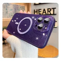 Силиконовый чехол "Bling Shinny" with MagSafe для Apple iPhone 12 Pro Max Фиолетовый